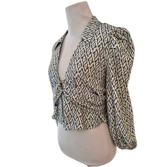 *New Alden Cropped Deep V Neckline Blouse – Sz L - Picture 5 of 7